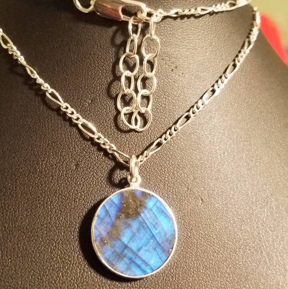 NWT One-of-a-Kind HandCrafted Artisan Silver Soldered Irridescent Glass Necklace - Picture 9 of 11